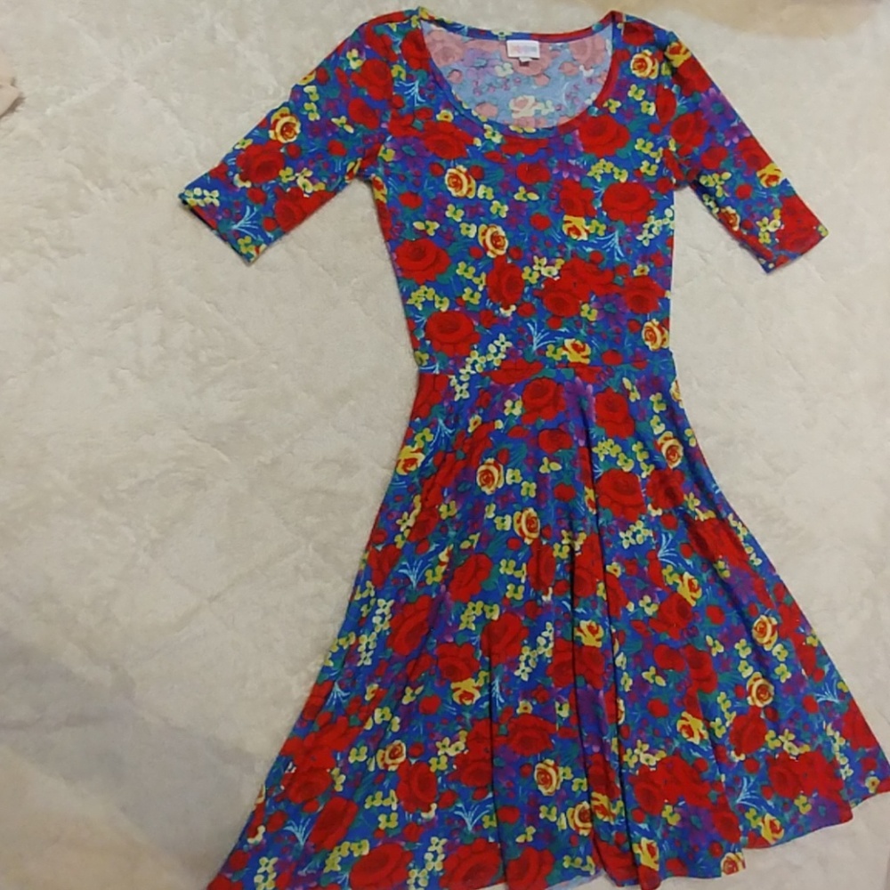 Lularoe Nicole Floral Dress XS